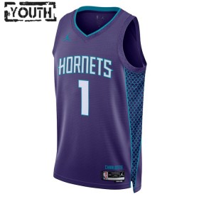 NBA Børn Trøje Charlotte Hornets Lamelo Ball 1 2022-23 Jordan Statement Edition Lilla Swingman